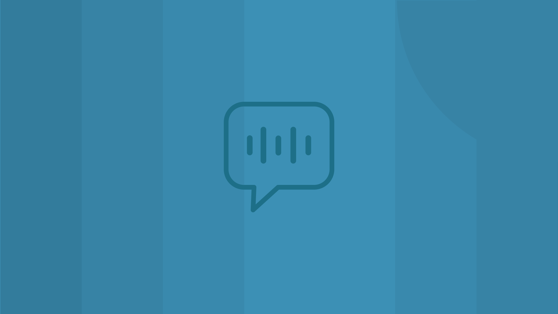 Chat bubble icon with a light blue geometric background